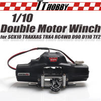 TTHOBBY Metal Double Motor Winch Controler Tamiya TXT60Plug for 110 RC Crawler Car Axial SCX10 TRAXXAS TRX4 D90 D110 TF2 CC01