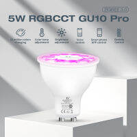 GLEDOPTO GU10 LED Spotlight 5W Zigbee3.0ไฟเพดาน Appalexa เสียงรีโมทคอนล RGBCCT จุด30มุมลำแสงทำงานร่วมกับ Hub