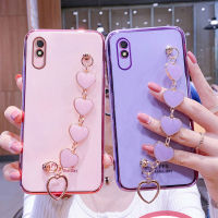 เคสโทรศัพท์ Celet ข้อมือสำหรับ Redmi 9A เคสหรูหราสายสร้อยรูปหัวใจเคลื่อนไหว Xiaomi Redmi 9C 9A NFC 7A 8A 9 8 7 A ซิลิโคน