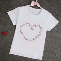 LOVE Wreath Aesthetic Clothes Comfy Casual SummerToddler Girl T Shirt Europe Fashion Kids T-shirts Childrens Tops Fast Delivery