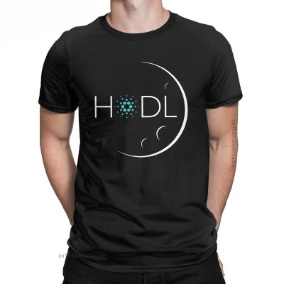 เสื้อยืด Cardano Hodl Moon สำหรับผู้ชายเสื้อยืดผ้าฝ้าย Bitcoin