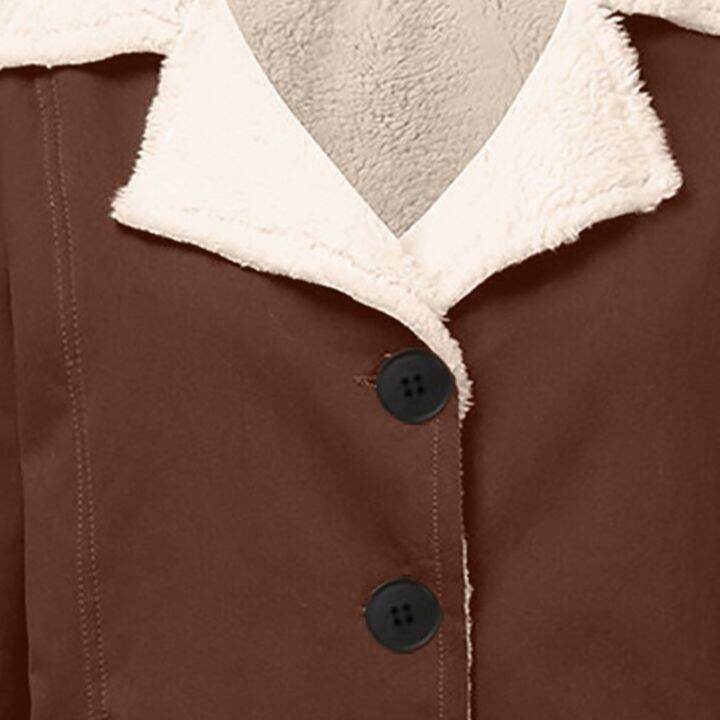 winter-warm-plus-size-trench-coats-jackets-push-button-lapels-jacket-for-women-brown-s