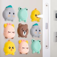 5pcs Silicone Cartoon Kawaii Door Stopper Anti-shock Protections Crash Pad Door Stop Self Adhesive Door Handle Bumper Guard