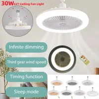 E27 Ceiling Fan with Lights LED Fan Light Ceiling Light with Fan Electric Fan with Remote Control for Bedroom Living Room Decor Exhaust Fans