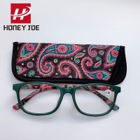 Vintage Reading Glasses for Women Men with Matching Pouch Spring Hinge Pocket Presbyopic Eyeglasses Frame Prescription 1.0 4.0