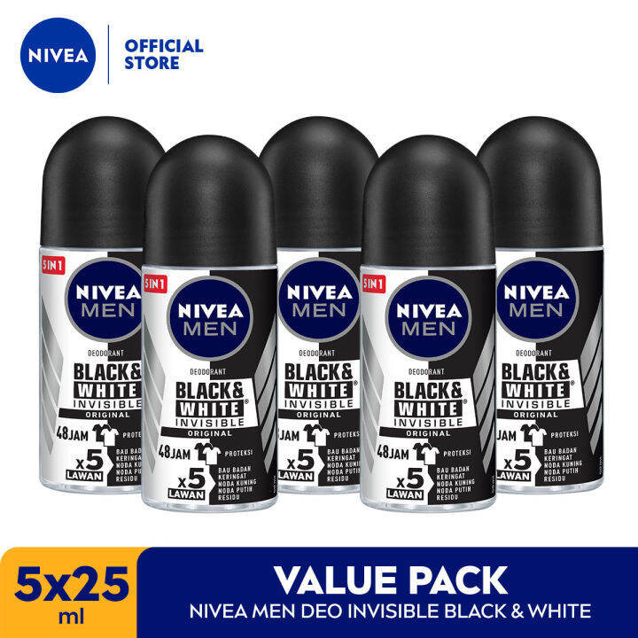 NIVEA MEN Deodorant Roll On Black & White Invisible Original 25ml