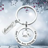 【DT】New Friendship Elephant Keychain Pendant  Inspirational Gift Key Chains Keyrings Dont Forget How Strong You Are hot