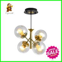 ไฟช่อ CST 6317-4 สีใส/ทอง/ดำ 4 หัวCHANDELIER CST 6317-4 CLEAR/GOLD/BLACK 4-LIGHT **หมดแล้วหมดเลย**