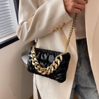 High-End Folds Checked Chain Small Square Bag ins Western Style Retro Messenger Classy Commuter One-Shoulder Female 【AUG】