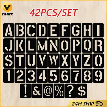 Alphabet Letter Stencils 4 Inch, 36 Pcs Reusable Plastic Letter Numbers  Template
