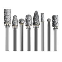 8Pcs Carbide Burr Set 1/4 Inch Diameter Double Cut Grinding Polishing Carving Tool for Die Grinder Kits