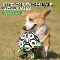 【JCHEN pet supplie】 DogInteractive Pet FootballwithTabs Dog Outdoor Training Soccer Pet Bite Chew Balls For Dog Accessories