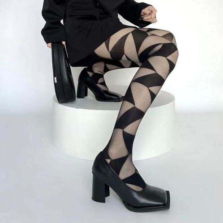 trendy-alternative-stockings-unique-pattern-leggings-gothic-hosiery-y2k-pantyhose-rhombic-plaid-tights-gothic-pantyhose