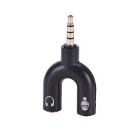 ⊙▨ 3.5mm Male Jack Plug To 2 Dual Female Audio Headphone Splitter Adapter Splitter Black