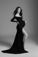 Sexy Shoulderless Maternity Dresses For Photoshoot Maxi Gown Baby Shower Women Pregnant Photography Clothes Long Pregnancy Dress