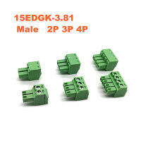 100pcs Pitch 3.81mm 15EDGK Right Angle Pin 2P 3P 4P Screw Plug-in PCB Terminal Block MaleFemale Pluggable Connector Morsettiera