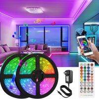 【CW】 Flexible Neon Light LED Strip 12V for Room Wall Decoration 5050 RGB Tape with 44 key Control Color Change Dimmer Lighting Ribbon