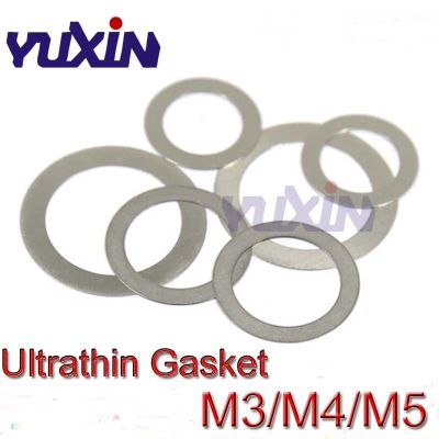 100Pcs/Lot M3 M4 M5 Stainless Steel 304 Flat Washer A2 Ultrathin Gasket Ultra-thin Shim Thickness 0.1 0.2 0.3 0.5 1
