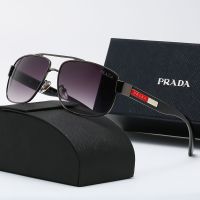 Classic small square frame pradaˉmens driving business sunglasses with comfortable mirror legs outdoor street shooting sunglasses