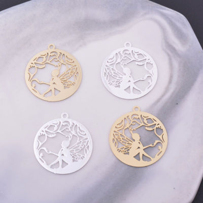 12pcs 20*22mm Light gold Color Flower Fairy Charms Silver plated Thin Charm Earring ss Pendant Jewelry DIY Earring