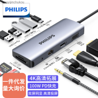 ตัวแยกสัญญาณ Philips เป็น USB-C HDMI และธันเดอร์โบลท์ตัวแยกพอร์ตอะแดปเตอร์เครือข่าย