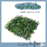 หญ้าตีนเป็ดแผ่นเล็ก ขนาด 25x25 ซม. หญ้าเทียม หญ้าแผ่นเทียม หญ้าปลอม ตกแต่งบ้าน ตกแต่งสวน สวนแนวตั้ง พร็อพถ่ายรูป