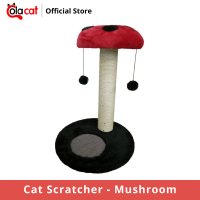 Colacat Cat Scratcher - Mushroom ที่ข่วนเล็บแมว 1เสา ฐานทรงกลม สีดำ-แดง ลายเห็ด