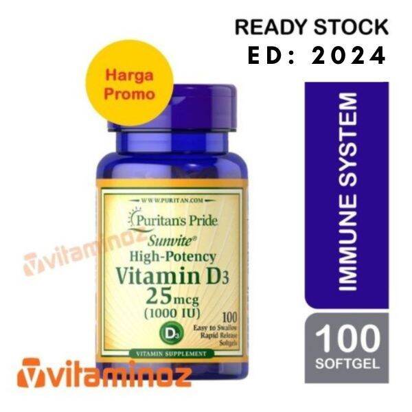 Puritans Puritan Pride Vitamin D D3 1000 Iu 100 Softgel Made In Usa