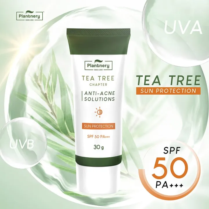Plantnery Tea Tree Sunscreen Acne Oil Control SPF 50 PA+++ กันแดด ที ทรี ปริมาณ 30g สูตรควบคุมมัน [WeMall] img 2