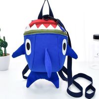 Children s Backpack Kindergarten Anti-lost Traction Rope Cartoon Cute Shark Male and Female Baby School Bag