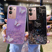 KOSLAM เคสสำหรับ VIVO โทรศัพท์ลายผีเสื้อเพชรส่องประกาย V29 5G V29e V29 Pro 5G V27 Pro 5G V27 5G V27e 2023คลังสินค้าพร้อมปลอกโทรศัพท์มือถือ TPU แบบใหม่