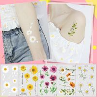 【YF】 Waterproof Flower Tattoo Stickers Small Daisy Fake Tattoos Paste on Face Arm Leg for Children Men Women Body Art