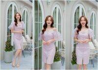 เดรสออกงาน DR064-1 Glinty Buttons Dress