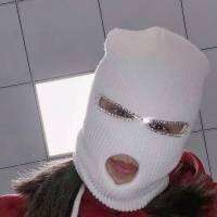 Shining Diamond Balaclava หมวกสำหรับผู้หญิงสีชมพูปาร์ตี้ Hip Hop หน้ากากสกี Unisex กีฬาถักขนแกะสภาพอากาศหนาวเย็น Full Face