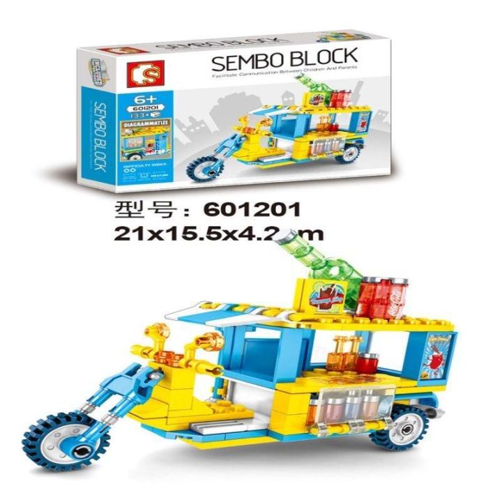 ตัวต่อ-sembo-block-sd-601200-601203-ชุด-various-street-vendor-tricycles-601200-จำนวนตัวต่อ-152-ชิ้น-601201-จำนวนตัวต่อ-133-ชิ้น-601202-จำนวนตัวต่อ-152-ชิ้น-601203-จำนวนตัวต่อ-140-ชิ้น