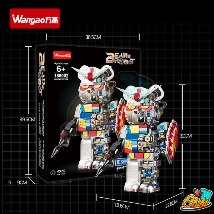 ตัวต่อ-wangao188002-gundam-bear-robot-กันดั้ม-แบบริค-โรบอร์ท-แบบริคครึ่งโรบอท-ขนาดเท่ากับ-400