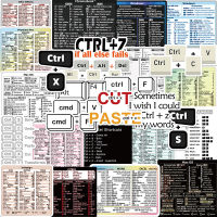 Banbi 30ชิ้น DIY Windows Excel/Word แป้นพิมพ์อ้างอิงด่วนสติ๊กเกอร์ทางลัด