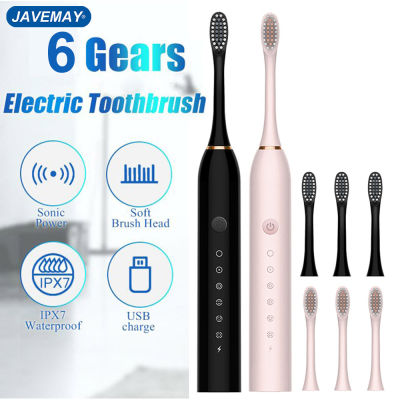 โซนิคแปรงสีฟันไฟฟ้าอัลตราโซนิกอัตโนมัติ USB ชาร์จ IPX7กันน้ำแปรงสีฟันเปลี่ยนหัวแปรงฟัน J189