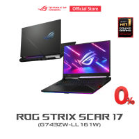 ASUS ROG Strix SCAR 17 gaming laptop, 17.3" 240Hz WQHD IPS Display,  NVIDIA GeForce RTX 3070Ti,  Intel Core i9-12900H,  32GB (16x2) DDR5, 1TB M.2 NVMe PCIe 4.0 SSD,  Per-Key RGB  Keyboard, G743ZW-LL161W