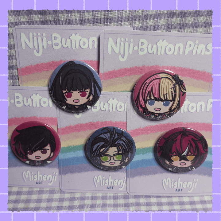 Nijisanji EN Vtuber XSOLEIL Button Pins [Hex Haywire, Meloco Kyoran ...