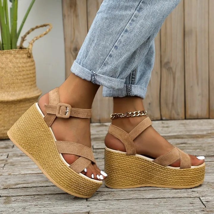 peep toe wedge sandals