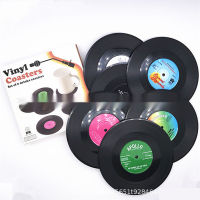 Vinyl Record Table Mat 6 Pieces Beverage Coaster Table Placemat Heat-resistant Anti-slip Mat Home Decoration Creative Coaster