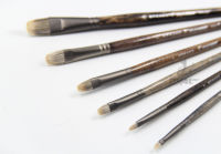 6pcsset Ferret badger hair Quality northeast birch rod gouache king paintbrush oil paint brush artist Professional Art Supplies