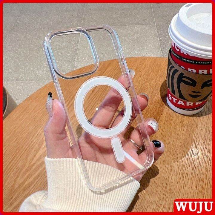 wuju-เคสโทรศัพท์มือถืออะคริลิคใส-แบบแข็ง-แม่เหล็ก-กันกระแทก-สําหรับ-iphone-12-13-14-mini-x-xr-xs-7-8