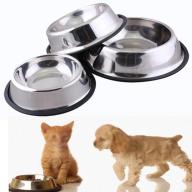 Chén bát đựng thức ăn cho chó mèo chất liệu inox không rỉ chống lật thumbnail