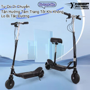 Xe trượt điện Scooter màu đen cỡ lớn, có phanh tay