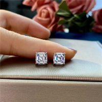 Asscher Cut 1.5ct Lab Diamond Stud Earring 100 Real 925 sterling silver Jewelry Engagement Wedding Earrings for Women Bridal