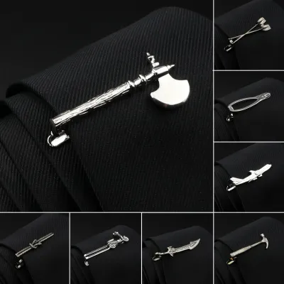 2022 Gold Silver Color Chrome Stainless Tie Clips Ax Car Shovel Metal Tie Clip F or Men Tie Bar Necktie Clips Pin Jewelry Decor