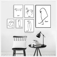 Canvas Art Painting Scandinavian Poster Wall Art Picture Home Decor Nordic Minimalist Picasso Animals Prints Line Drawing