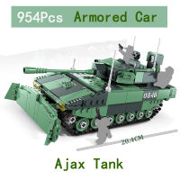 954Pcs AJAX Armored Car Building Blocks รถถังทหารอาวุธกองทัพอิฐของเล่นสำหรับเด็ก Xmas ของขวัญ C0846 New